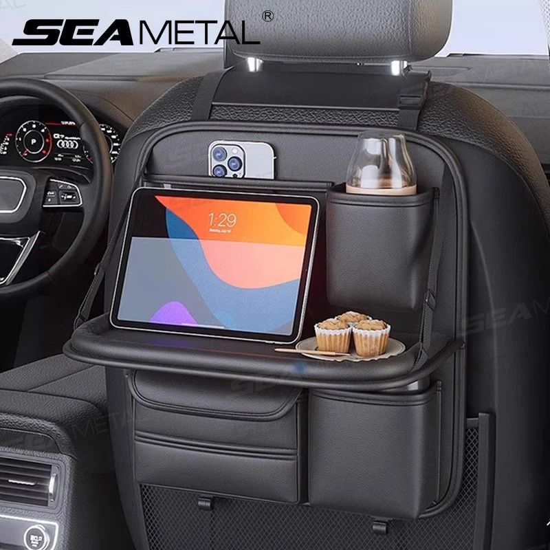 SEAMETAL Premium MultiFunction Car Seat Back Organizer Dining Tray 0