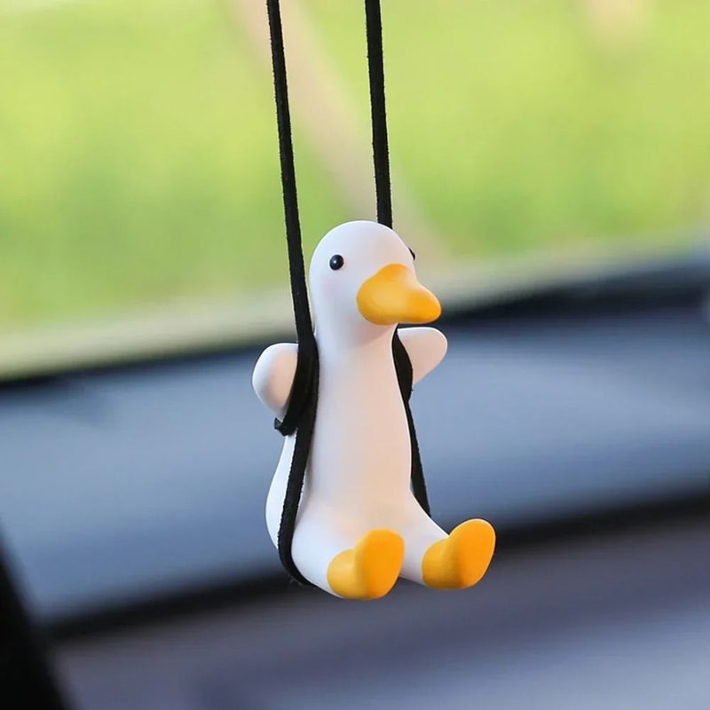 Chill Factor Gypsum Swing Duck Rearview Mirror Pendant 8