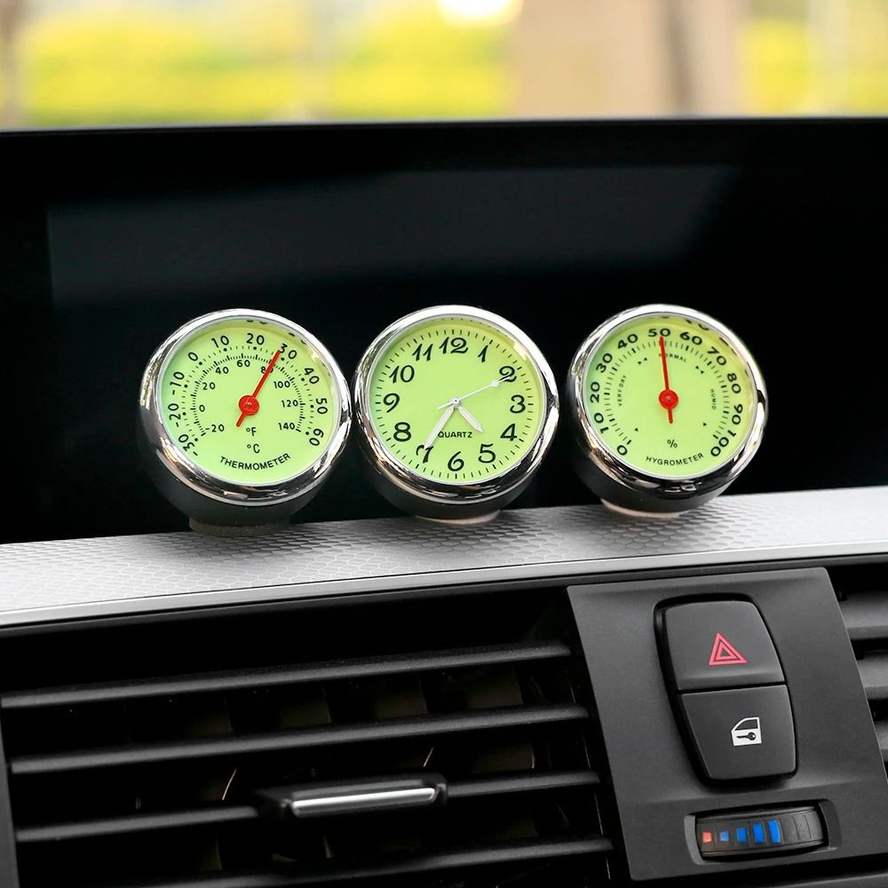 Precision Interior Dashboard TrioLuminous Clock Thermometer Hygrometer 1