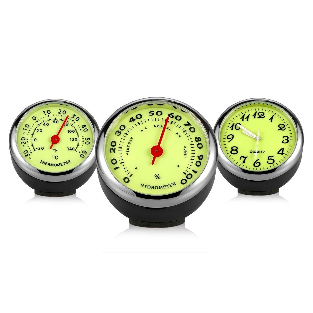 Precision Interior Dashboard TrioLuminous Clock Thermometer Hygrometer 3