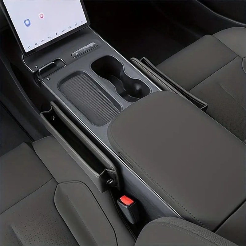 Executive Leather Seat Gap Organizer Console Storage Box 3