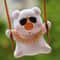 Pink Serenity Swing Pig Mirror Pendant 4