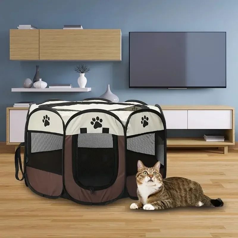 HorizonGate Octagonal Portable Pet Playpen 1