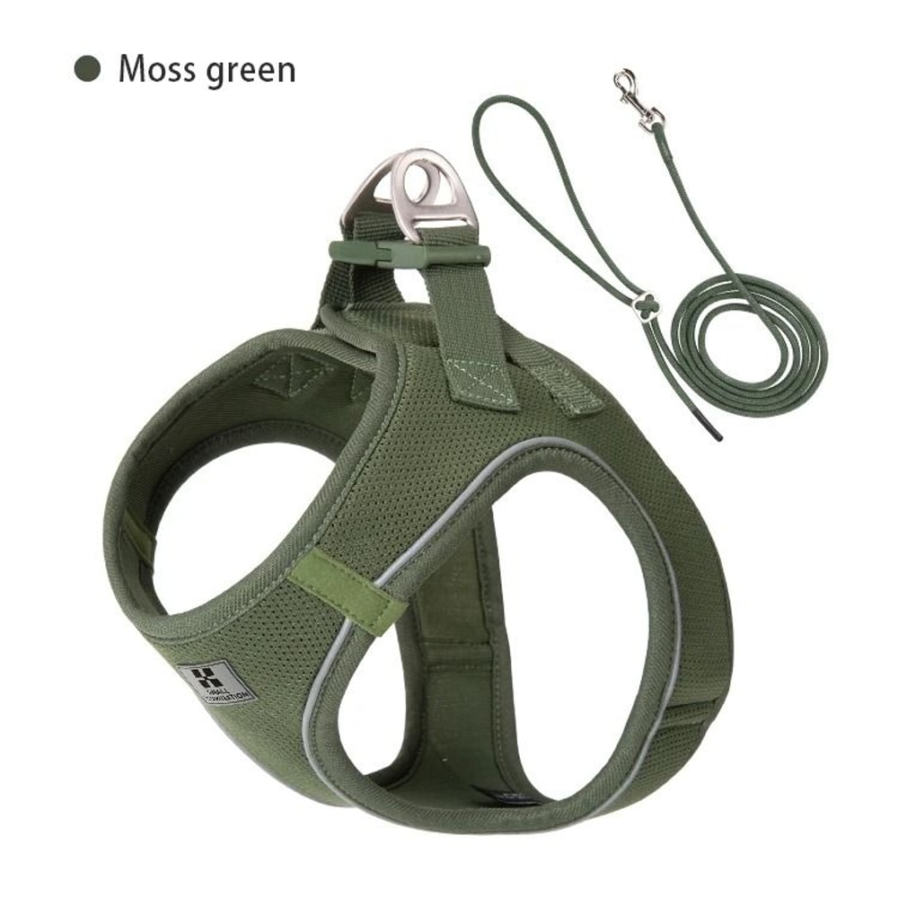 Reflective Adjustable Mesh Pet Harness And Leash Set 9
