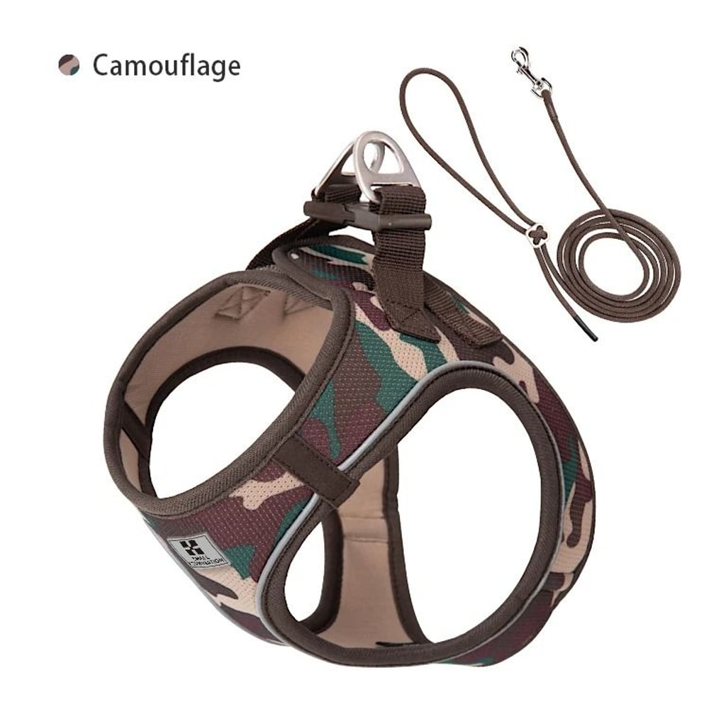 Reflective Adjustable Mesh Pet Harness And Leash Set 14