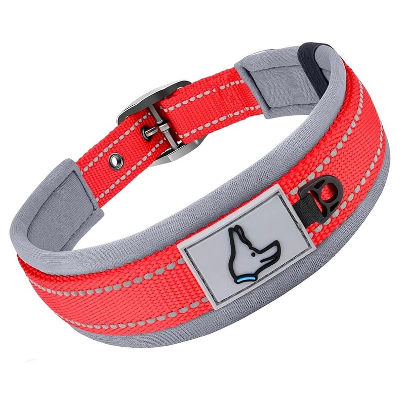 Heavy Duty Padded Reflective Nylon Pet Collar 9
