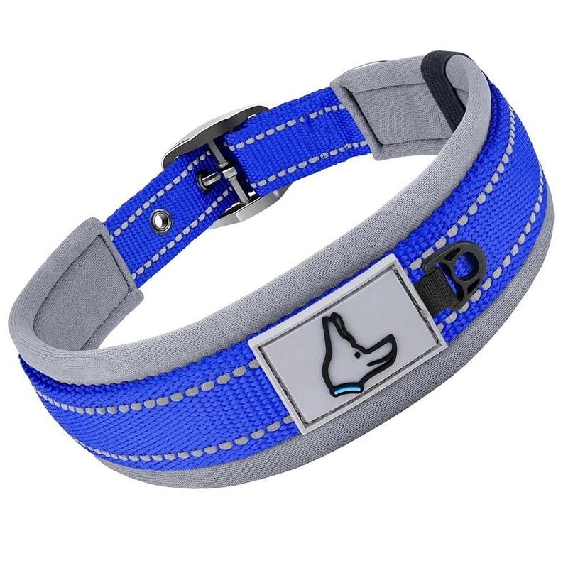 Heavy Duty Padded Reflective Nylon Pet Collar 14