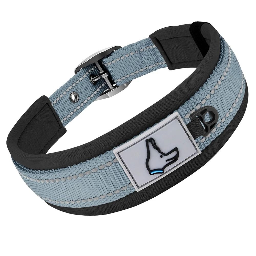 Heavy Duty Padded Reflective Nylon Pet Collar 15