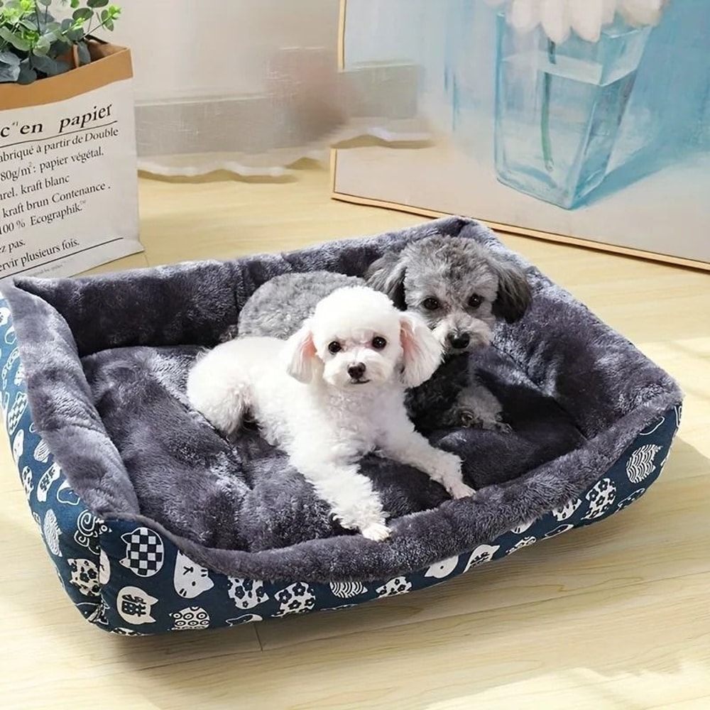 Plush Orthopedic Pet Sofa Bed And Crate Mat 0
