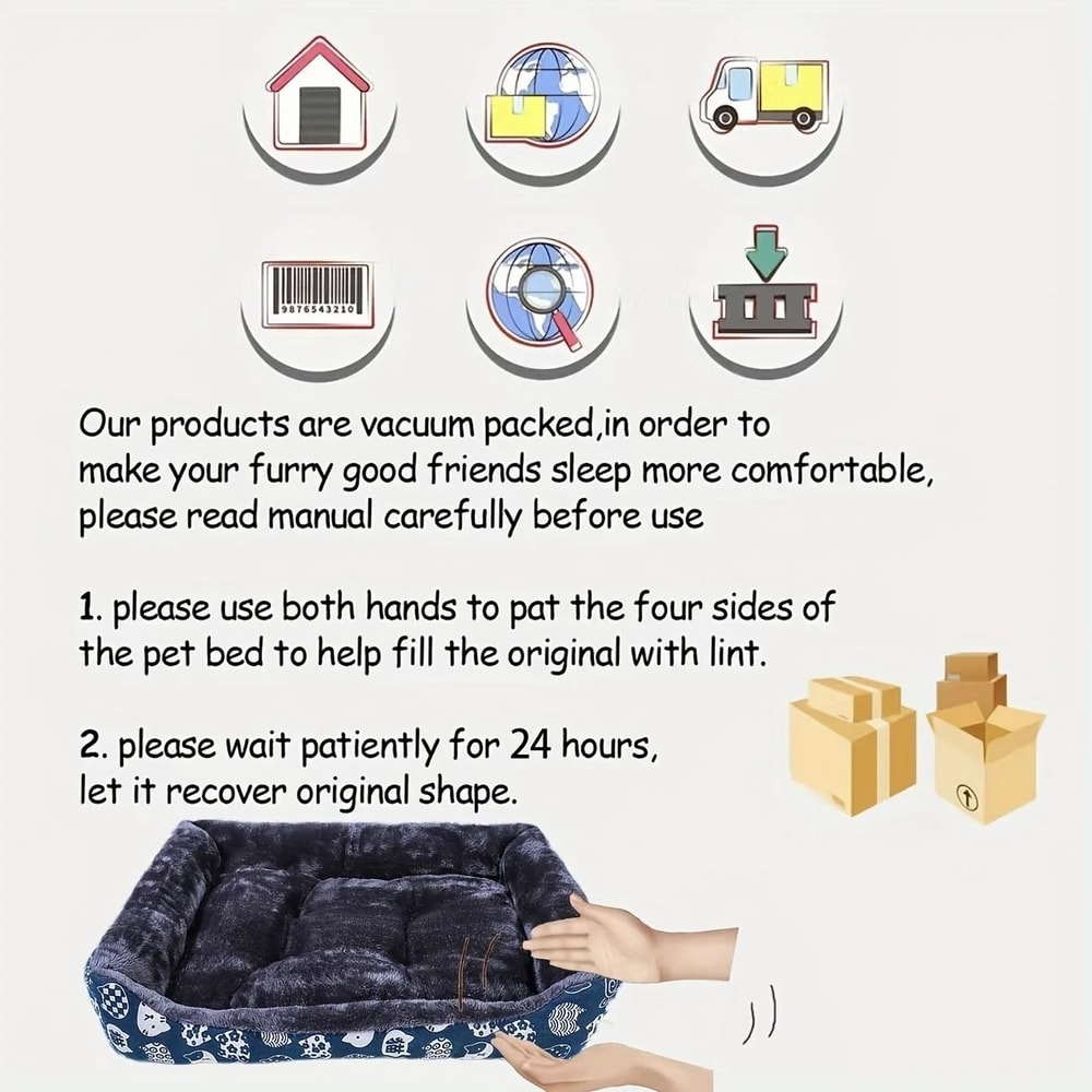 Plush Orthopedic Pet Sofa Bed And Crate Mat 5