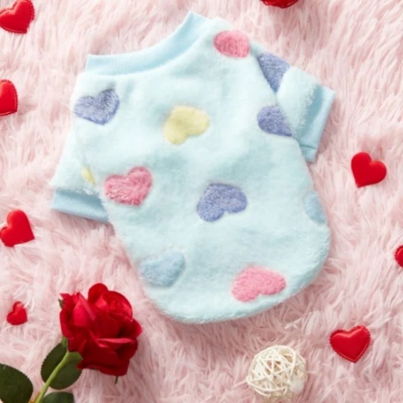 Soft HeartPrint Flannel Pet Vest 9
