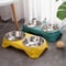 Diamond Pattern Stainless Steel Double Pet Bowl 1
