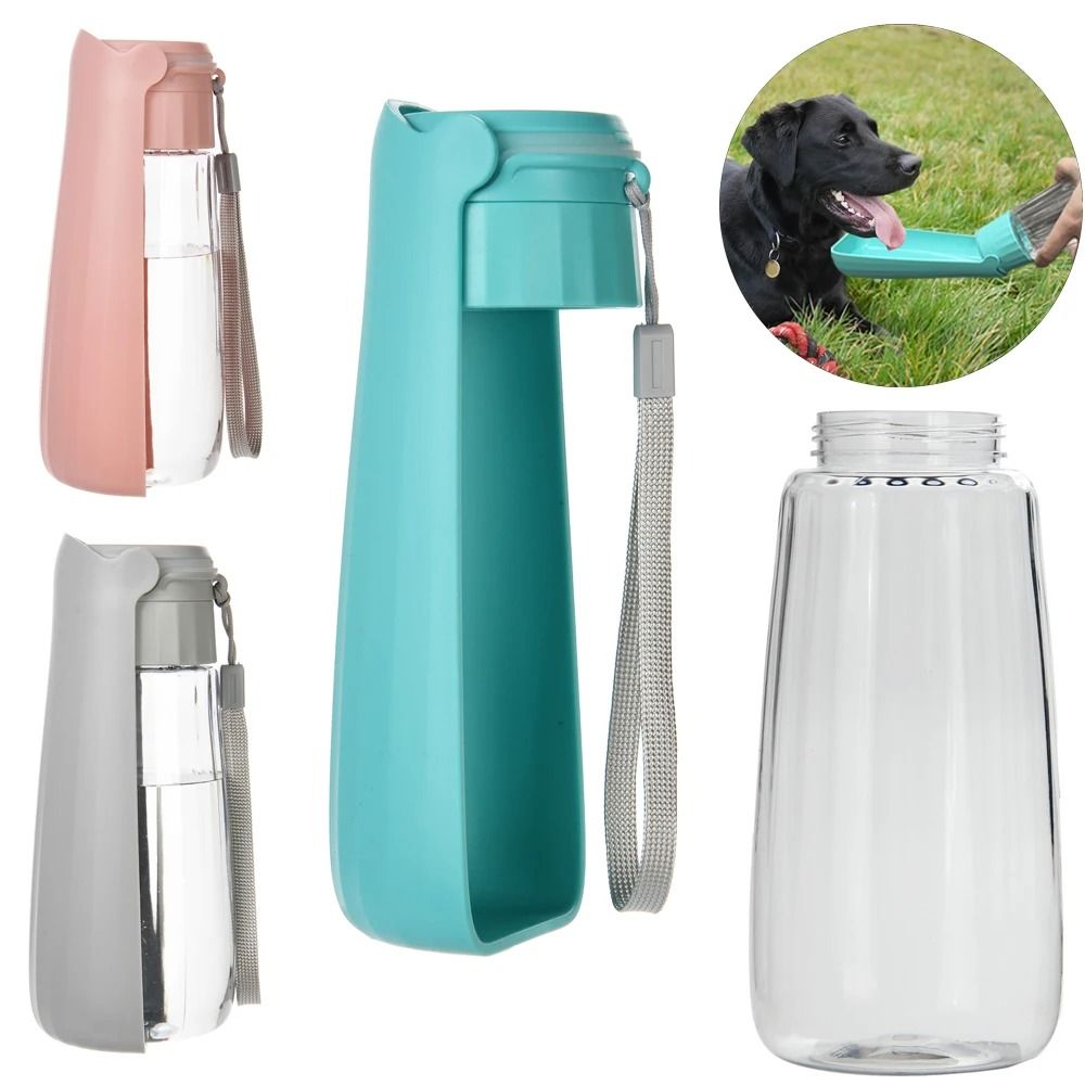 Portable Outdoor 550ml Pet Water Bottle With Integrated Bowl 0