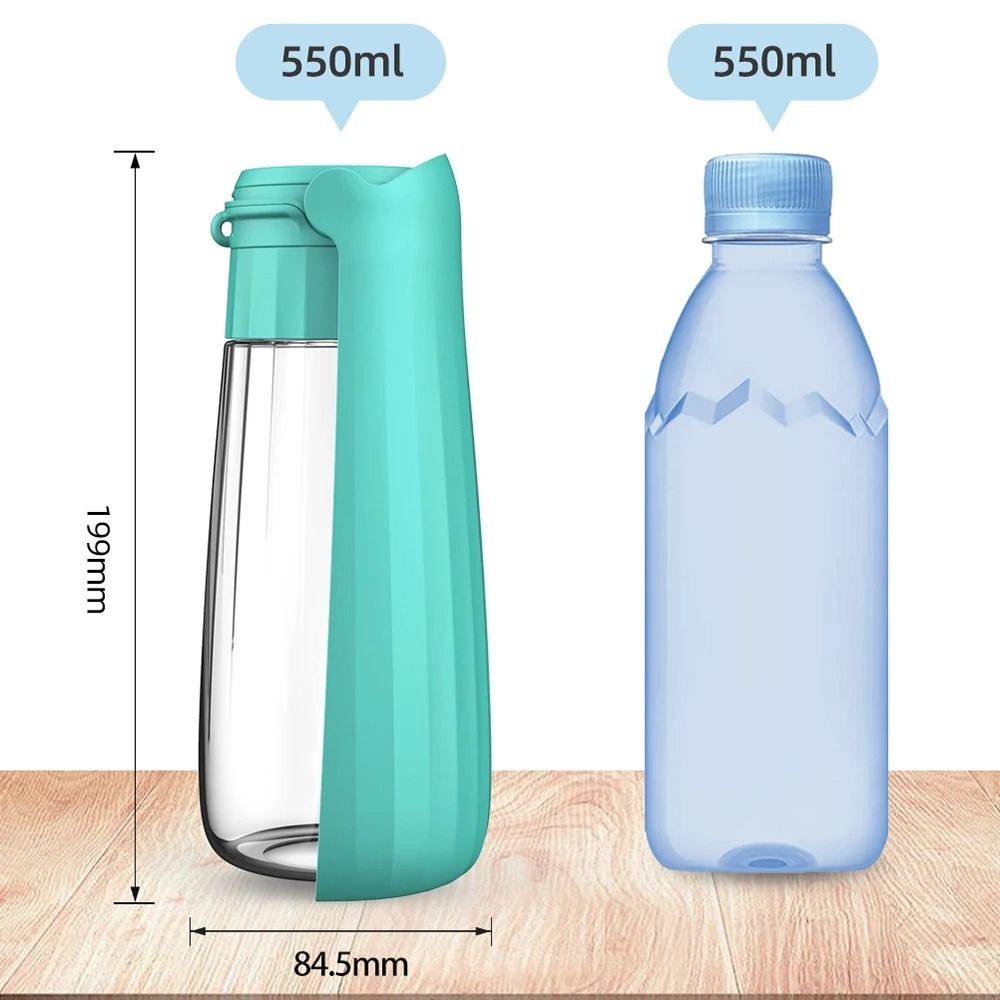 Portable Outdoor 550ml Pet Water Bottle With Integrated Bowl 5