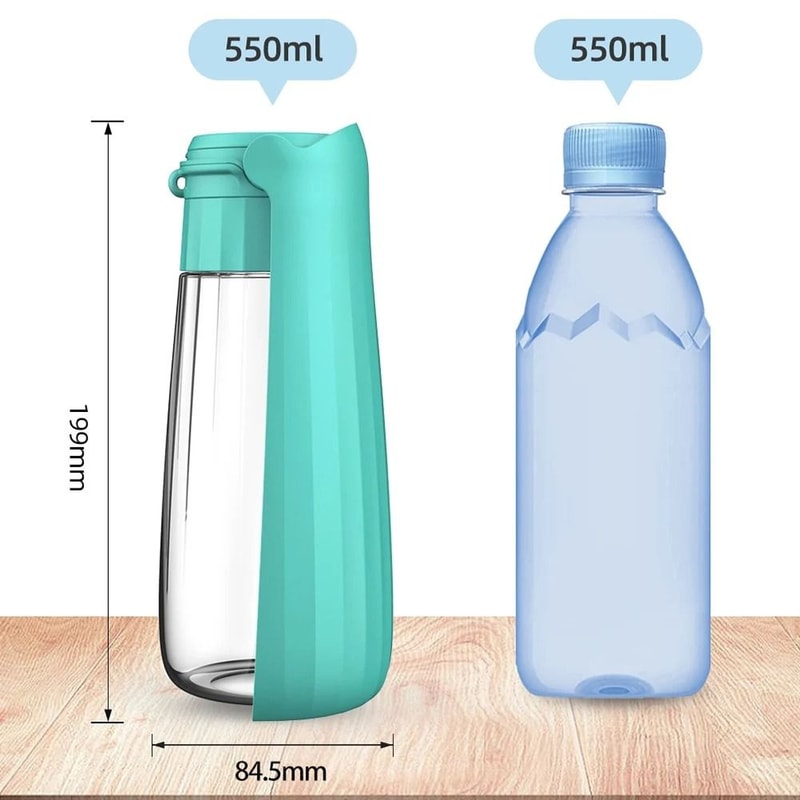 Portable Outdoor 550ml Pet Water Bottle With Integrated Bowl 5