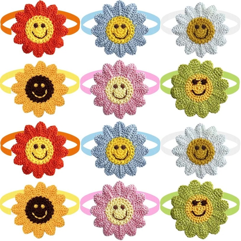 Wholesale HandKnitted Smile Flower Pet Accessories 6