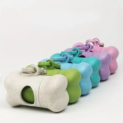 bone-shaped portable waste bag dispenser