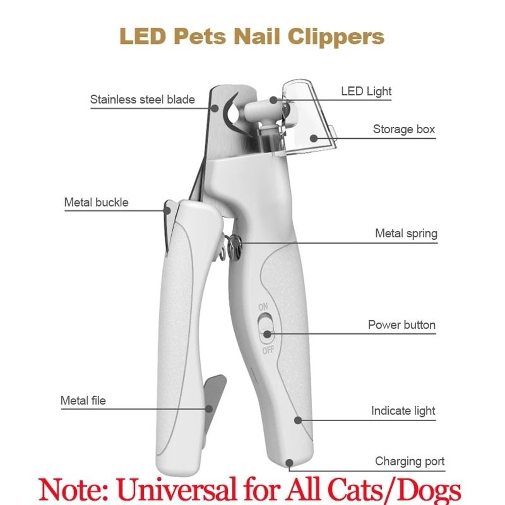 Professional LED Pet Nail Clippers With Bloodline Illumination 6