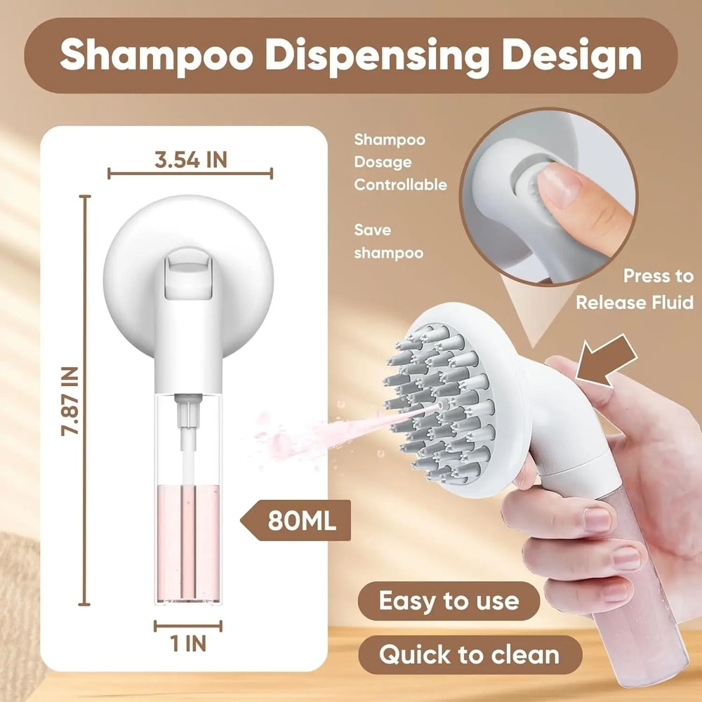 3in1 Silicone Pet Massage Shampoo Dispensing Brush 5