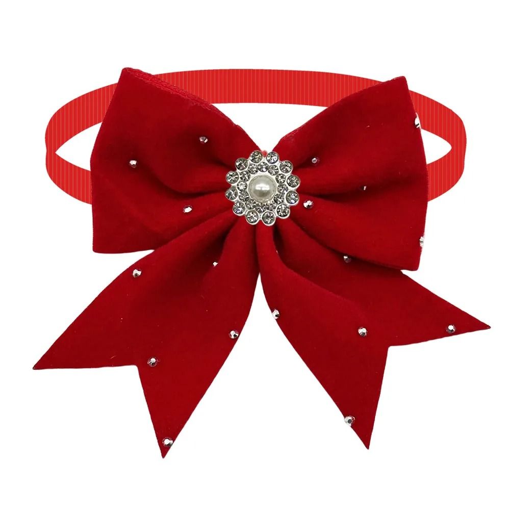 Luxury DiamondEncrusted Plush Pet Bowties 3