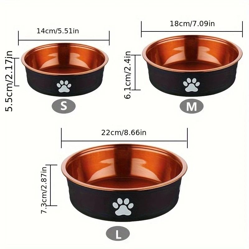 Premium CopperPlated Stainless Steel Designer Pet Bowl 5