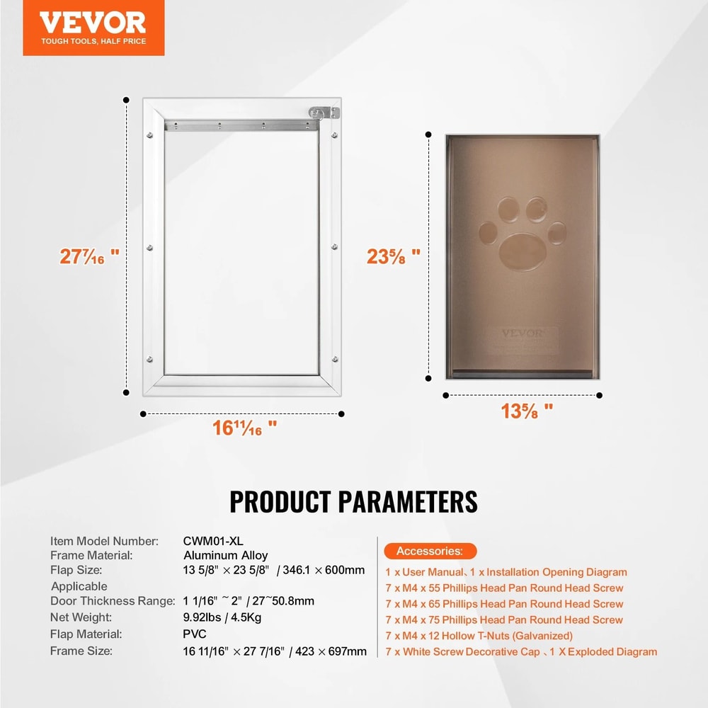 SucceBuy Professional Aluminum Pet Door System 9