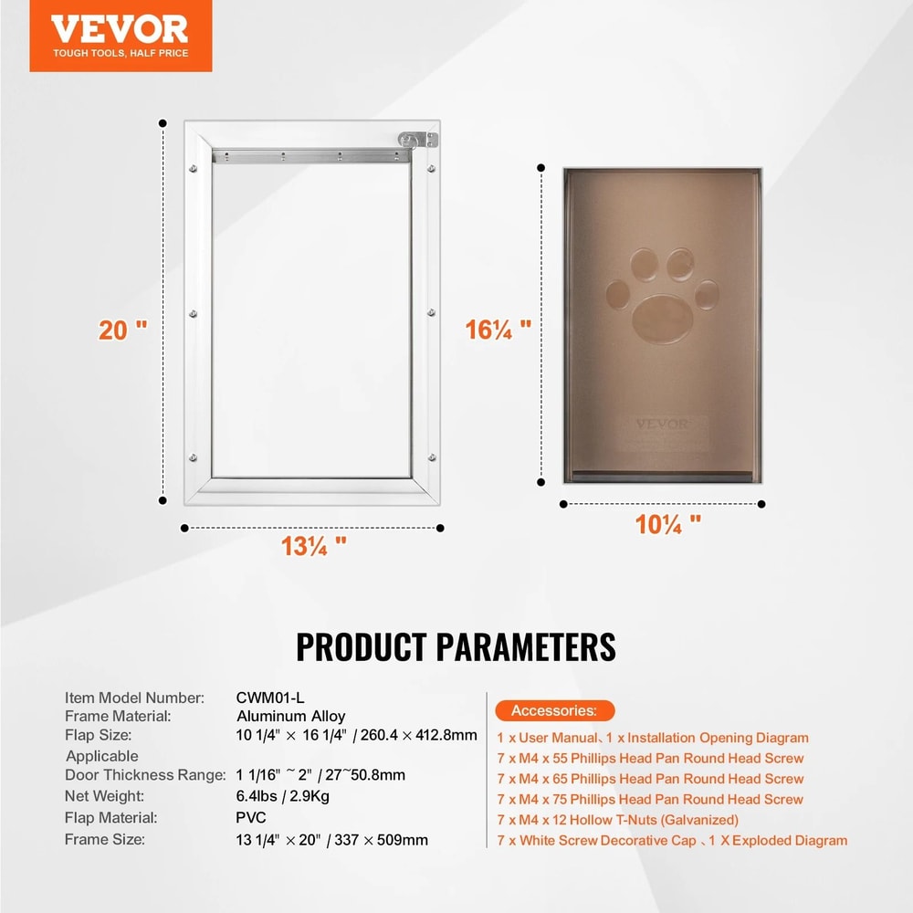 SucceBuy Professional Aluminum Pet Door System 8