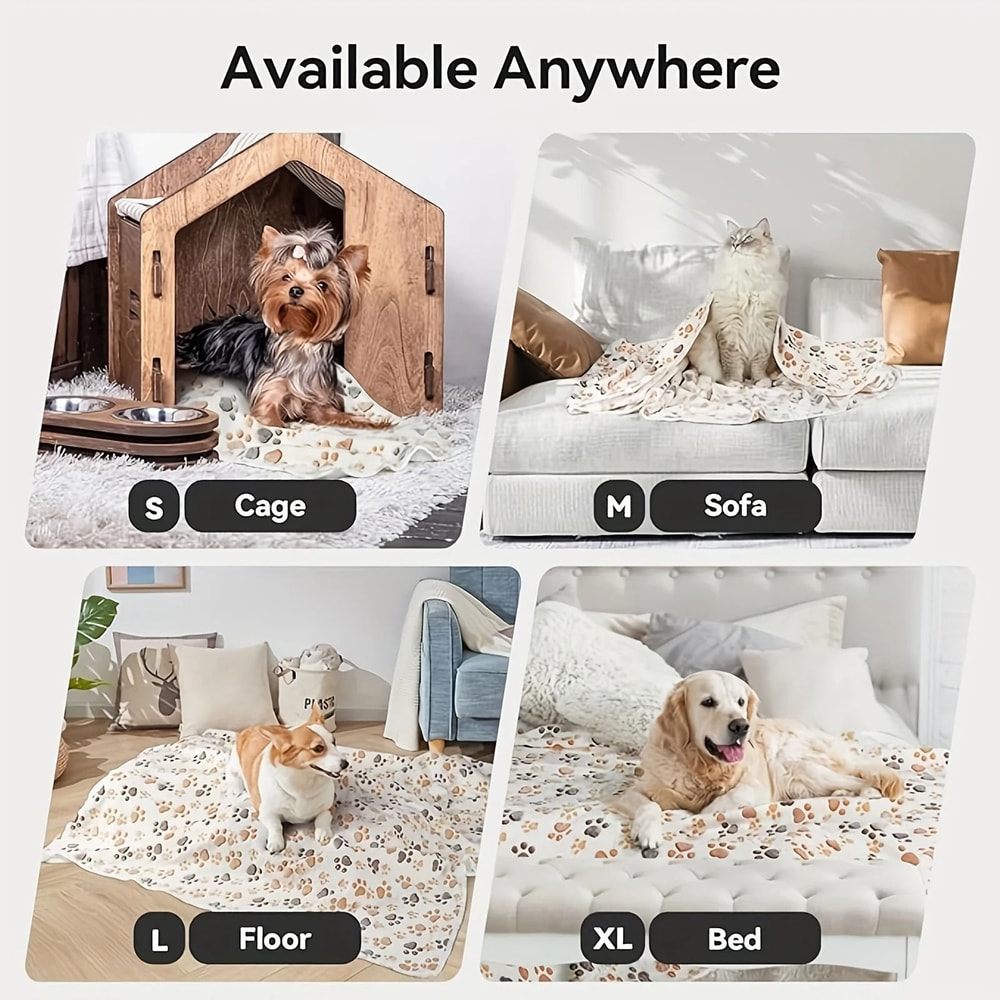 Cozy PawPrint Flannel Pet Blanket 4