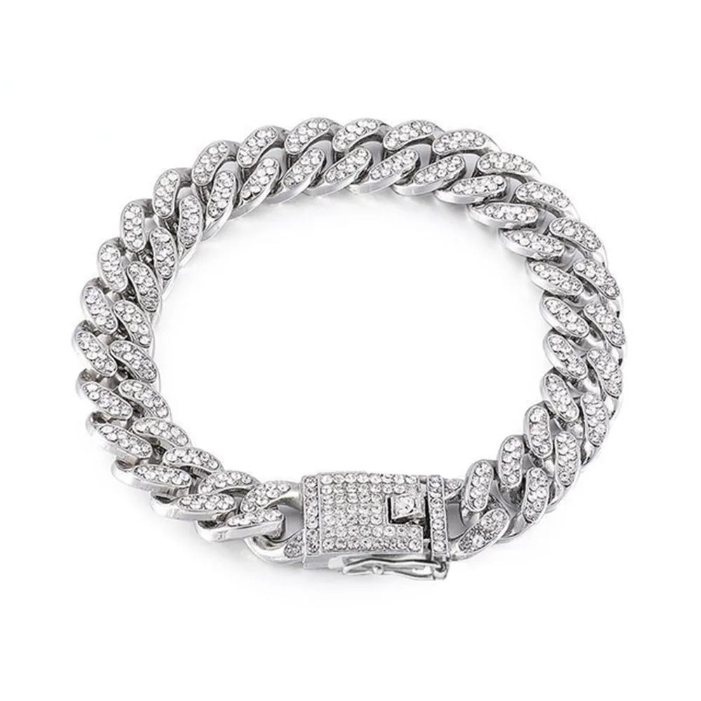 Luxury Rhinestone Stainless Steel Chain Collar 2