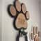 Wooden Paw Print Leash Collar Wall Hook 2