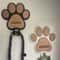 Wooden Paw Print Leash Collar Wall Hook 3