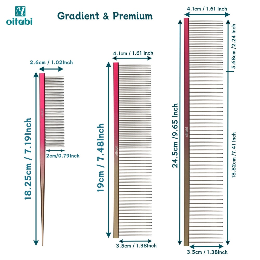 OITABI Deluxe Gradient Pointed Tail Styling Comb 1