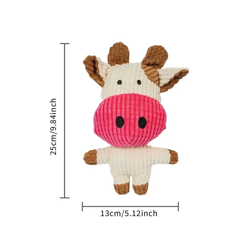 Corduroy Squeaky Animal Toy For Small Medium Dogs 7