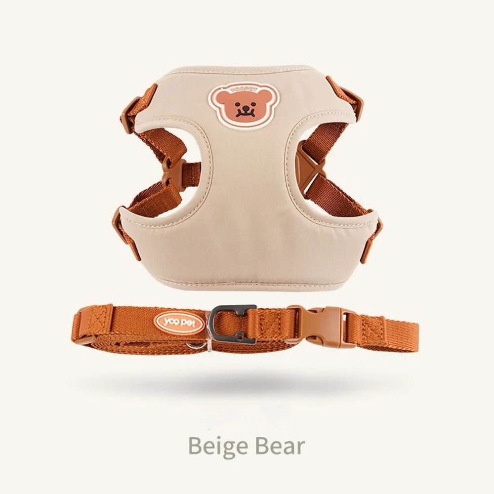 Cute Bear Embroidery Pet Harness Leash Set 7