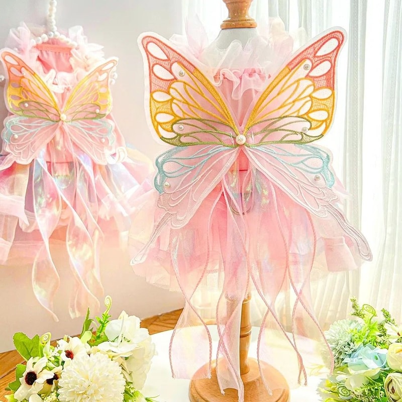 Spring Stripe Lace Princess Pet Dress 4