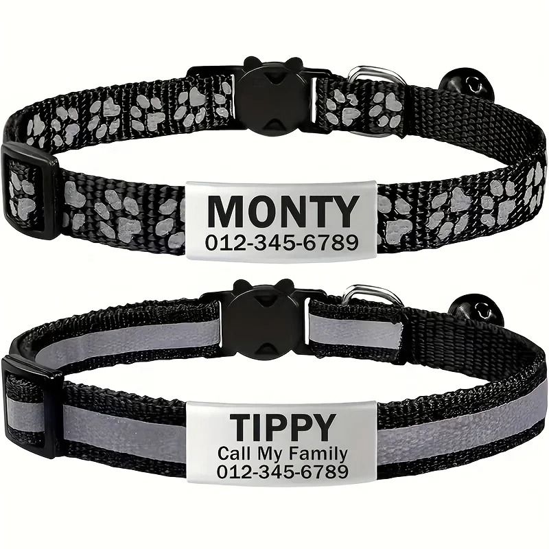 SafetyFirst Personalized Reflective Cat Collar Set 10
