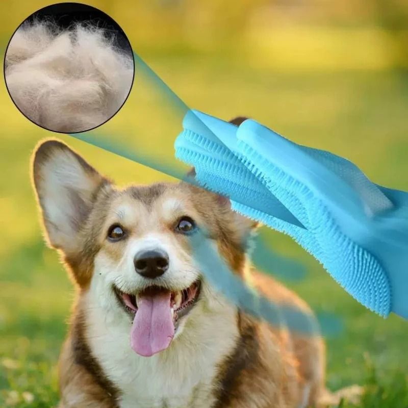 HydroPro Extended Silicone Grooming Bathing Gloves 4