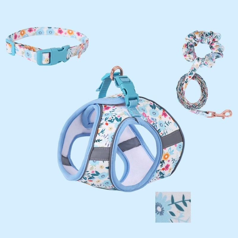 MeadowSoft Floral Harness Leash Set 17