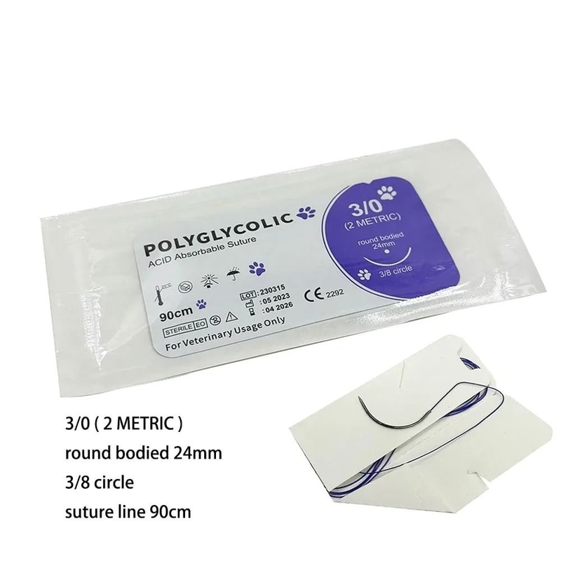 VetTech PGA Absorbable Suture System 12Piece Pack 6