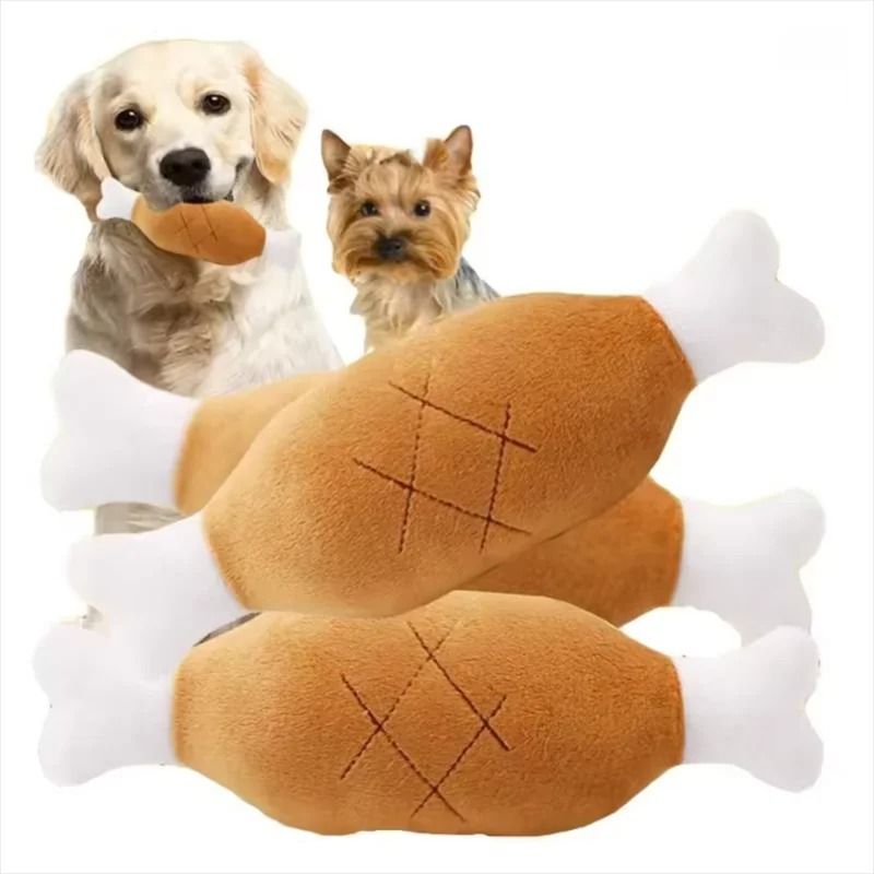 SavorySqueak Plush Chicken Leg Toy 0