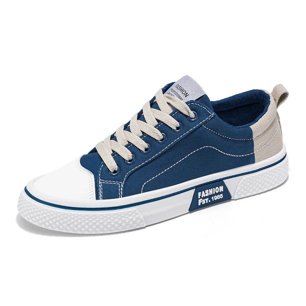 Men Casual Canvas Tooling Walking Sneakers Plus Size White 3