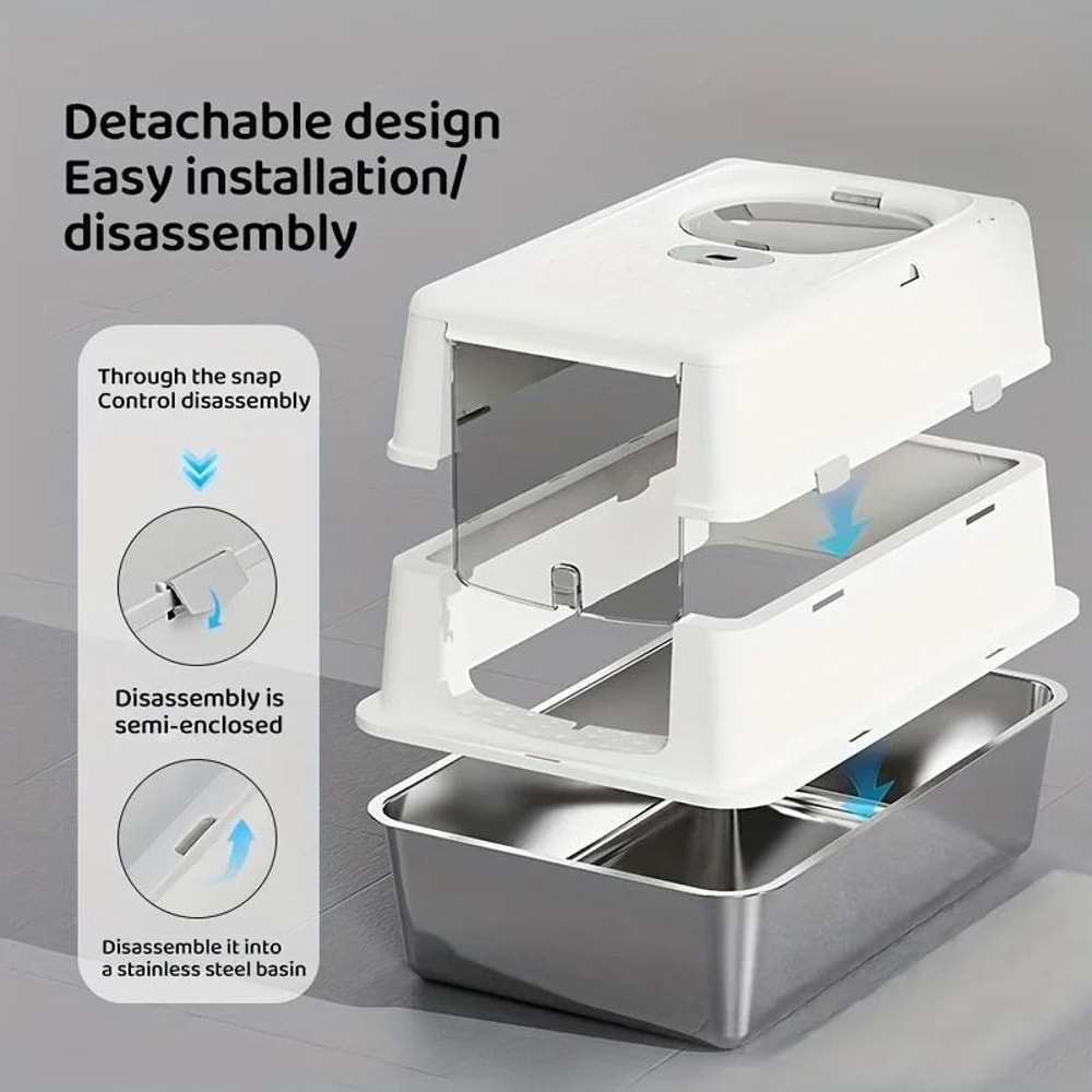 Enclosed Stainless Steel Litter System 2