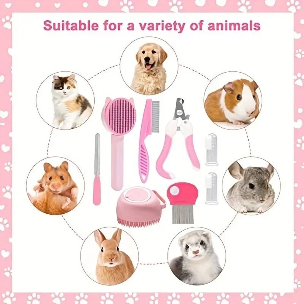 Professional 8Piece Feline Grooming Spa Kit 2