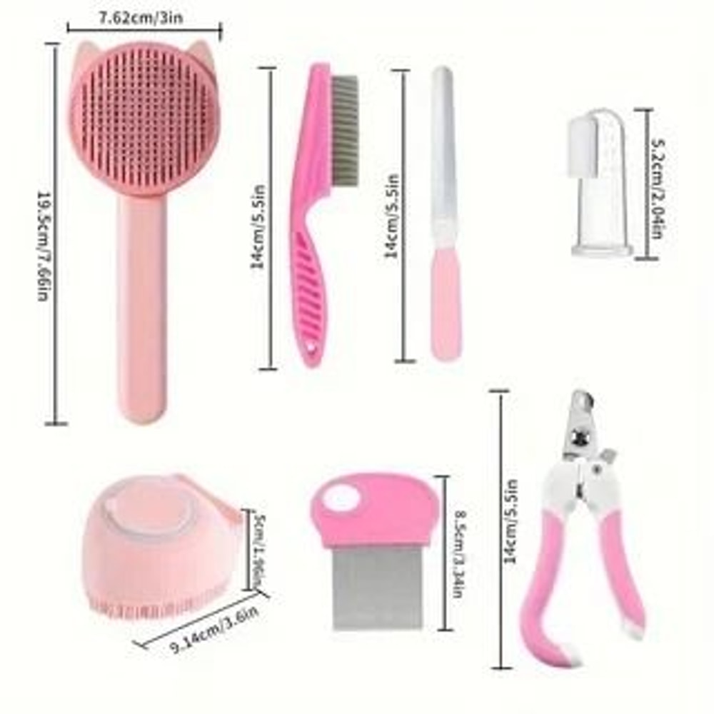 Professional 8Piece Feline Grooming Spa Kit 3