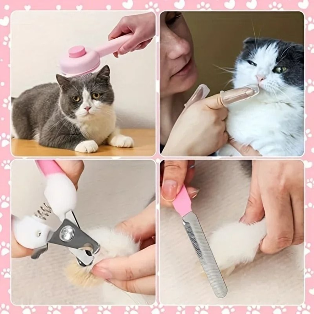 Professional 8Piece Feline Grooming Spa Kit 4