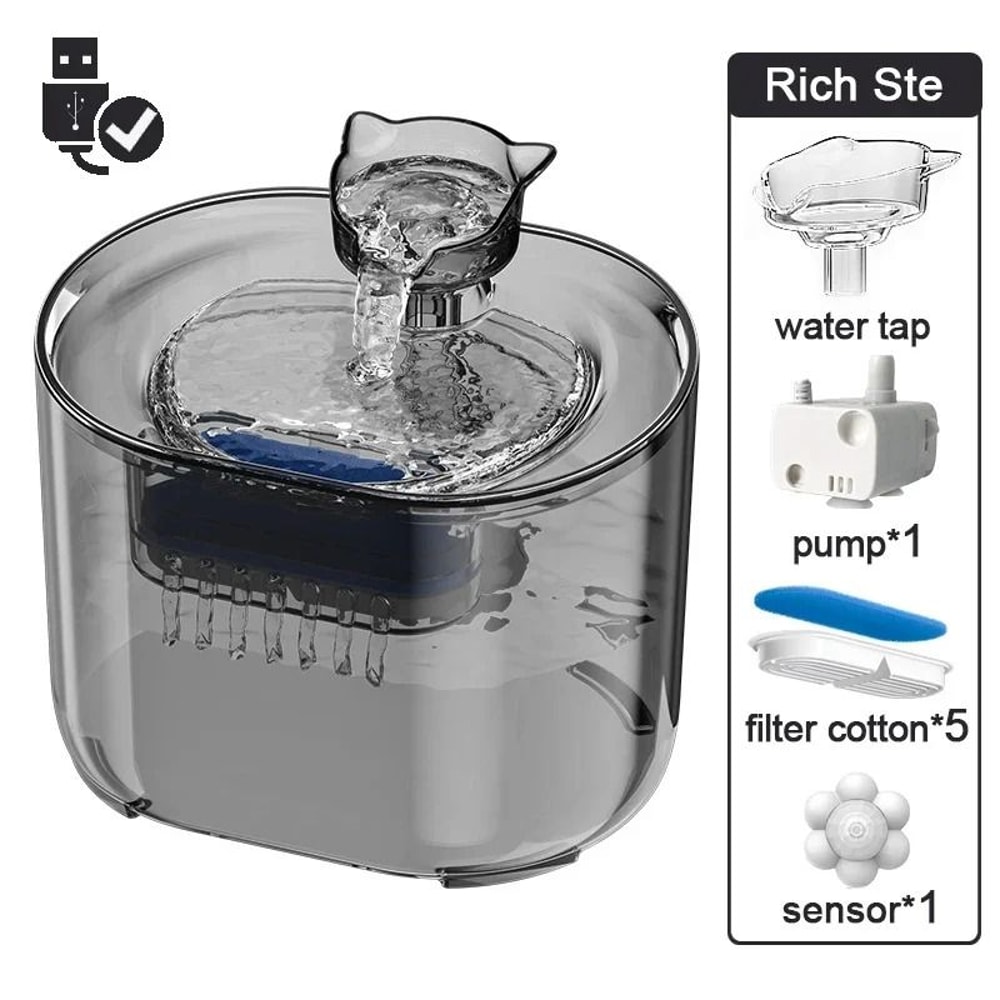 Automatic Circulating UltraQuiet Pet Fountain 15
