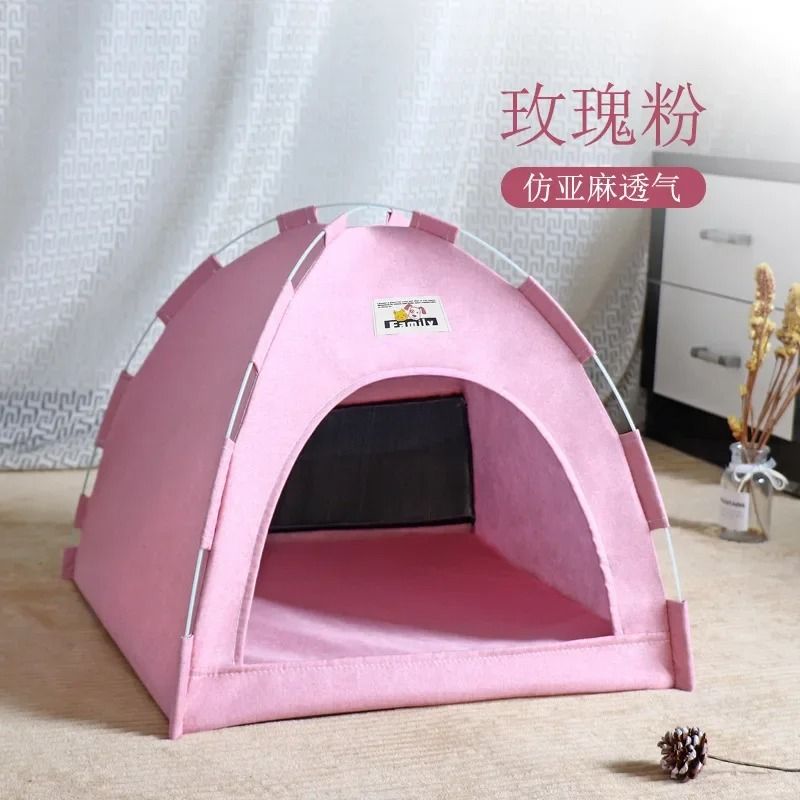 SemiEnclosed Canvas Pet Tent Cave Bed 4