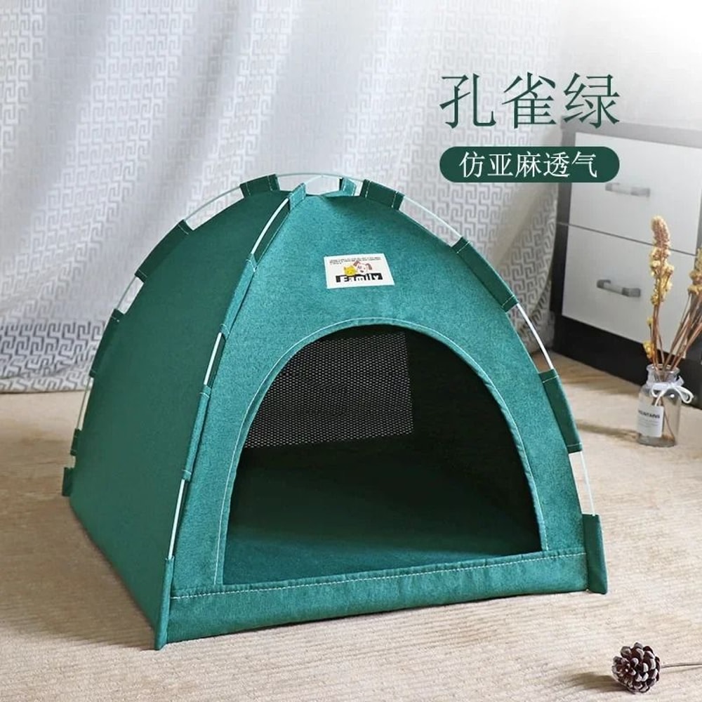 SemiEnclosed Canvas Pet Tent Cave Bed 7