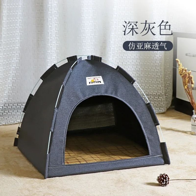 SemiEnclosed Canvas Pet Tent Cave Bed 8