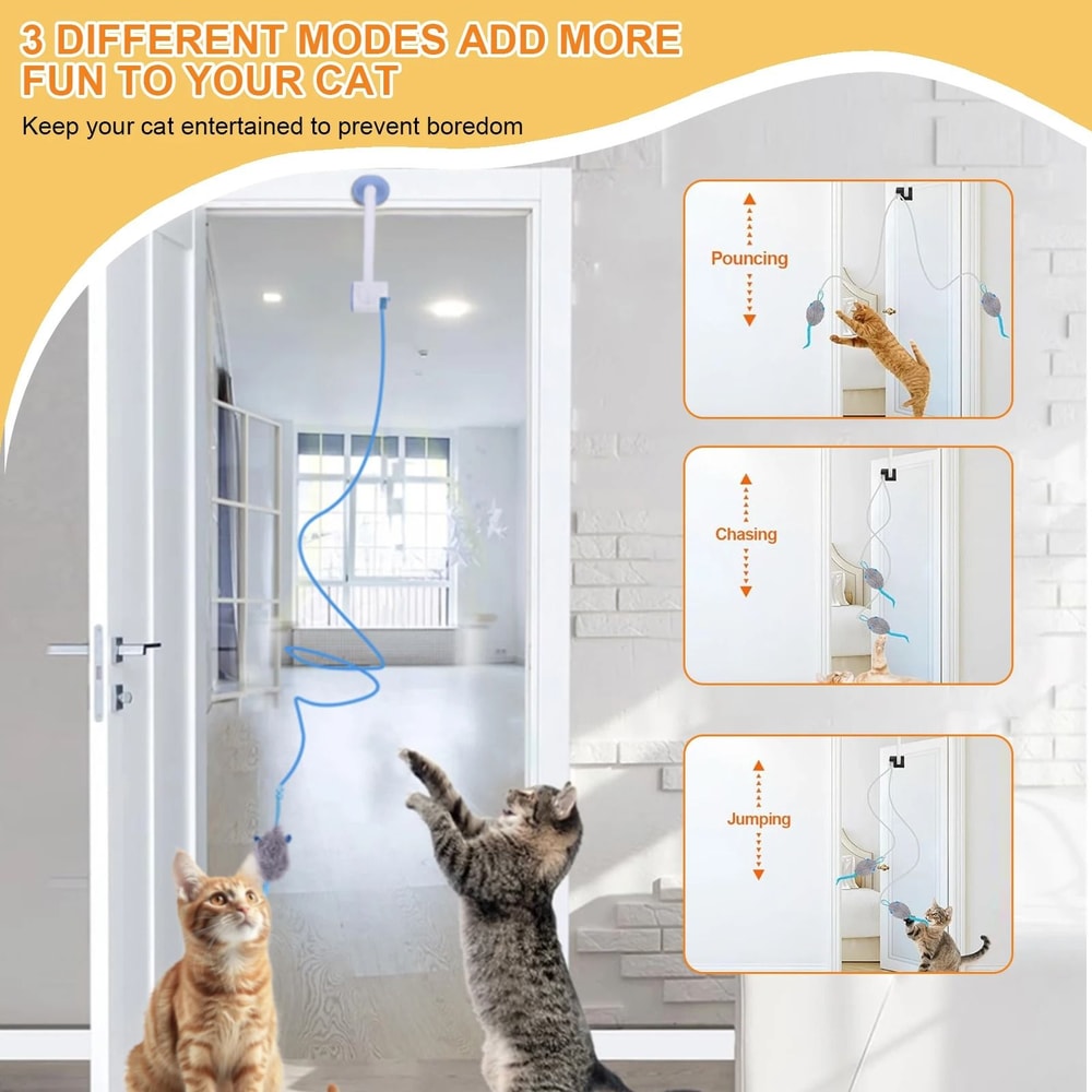 Automatic Retractable DoorHanging Kitten Toy 3